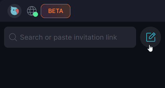 Personal Group ๐ ยท Create a group Click 'Start chat' ๐ button on the top of the screen.